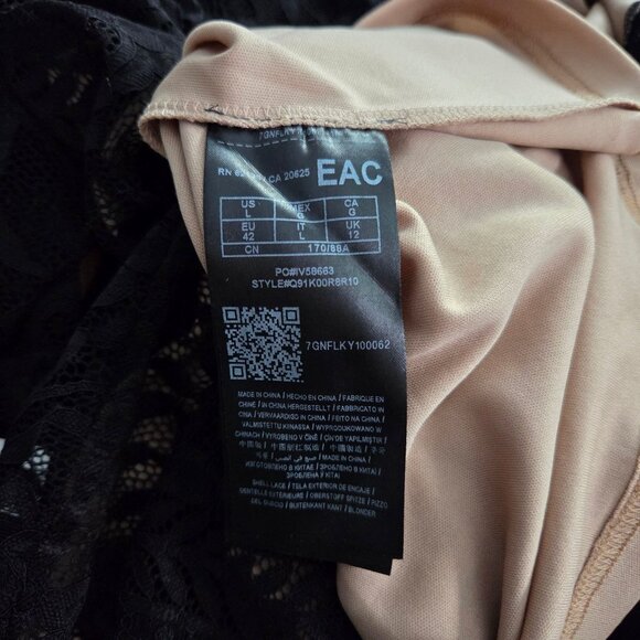 Guess Off Shoulder Floral Lace Bodycon Mini Dress Women's Size L Black - Picture 9 of 10